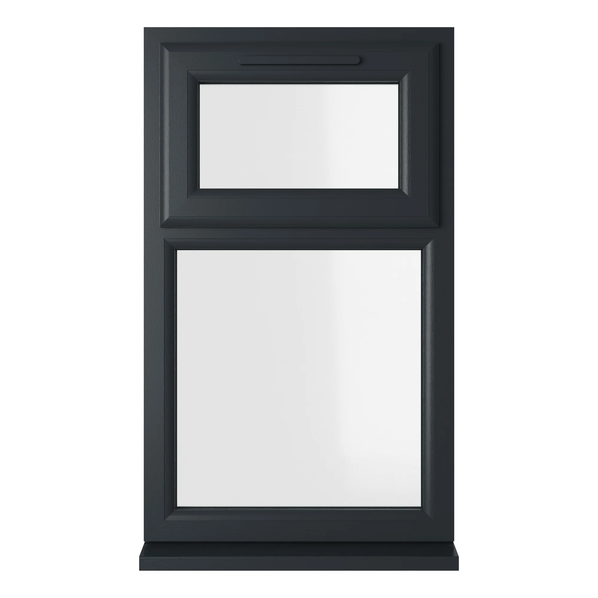 Crystal Triple Glazed uPVC Grey/White Window Top Hung 610mm x 1115mm Clear