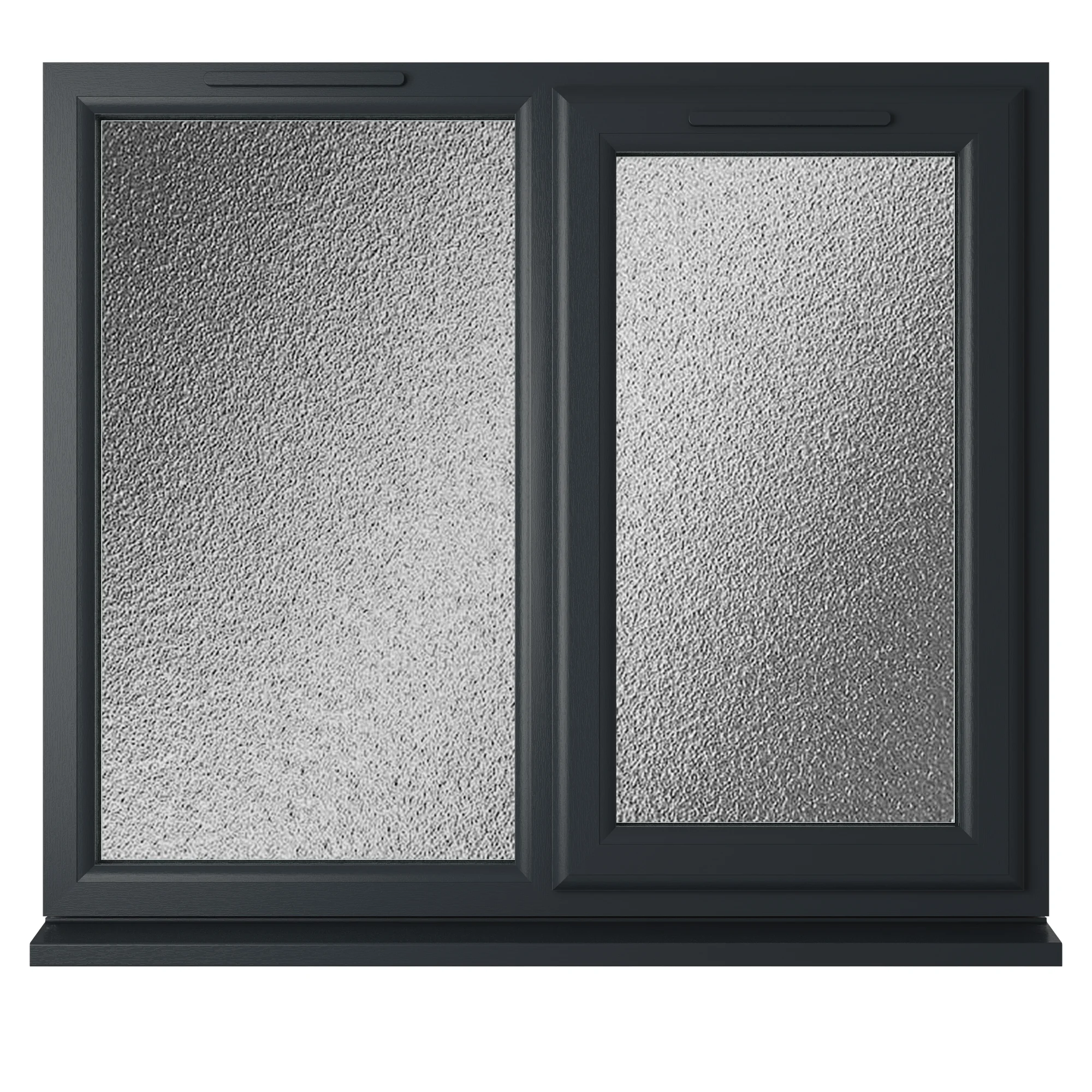 Crystal Triple Glazed uPVC Grey/White Window Right Hung 1190mm x 1115mm Obscure