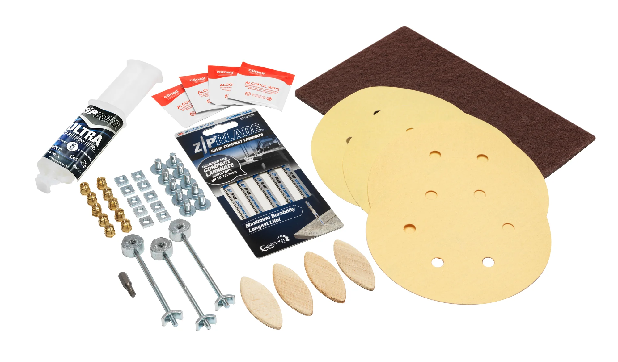 Zipbolt Ultimate Compact Fixing Kit for Solid Compact Laminate Worktops