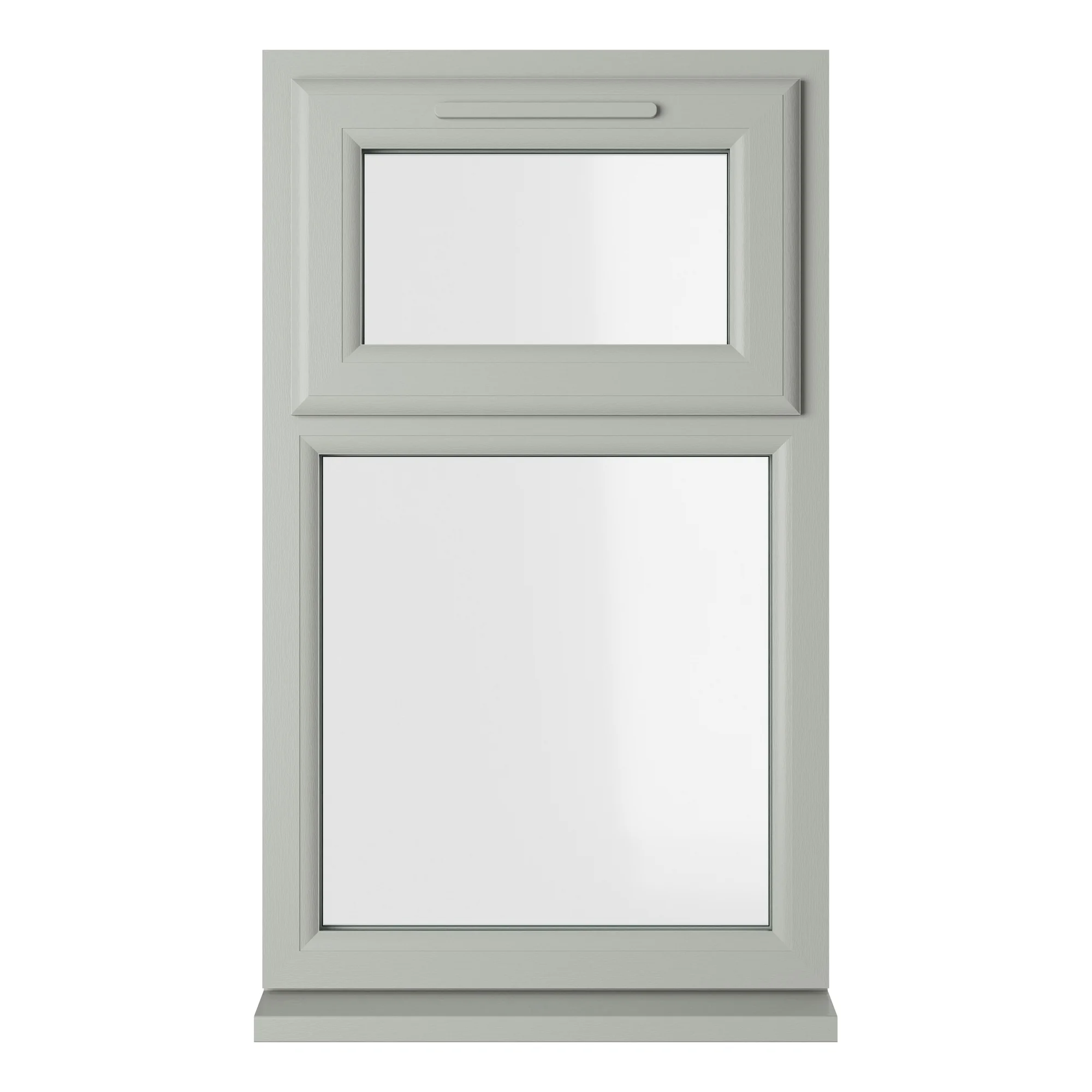 Crystal Triple Glazed uPVC Window Agate/White Top Hung 610mm x 1040mm Clear