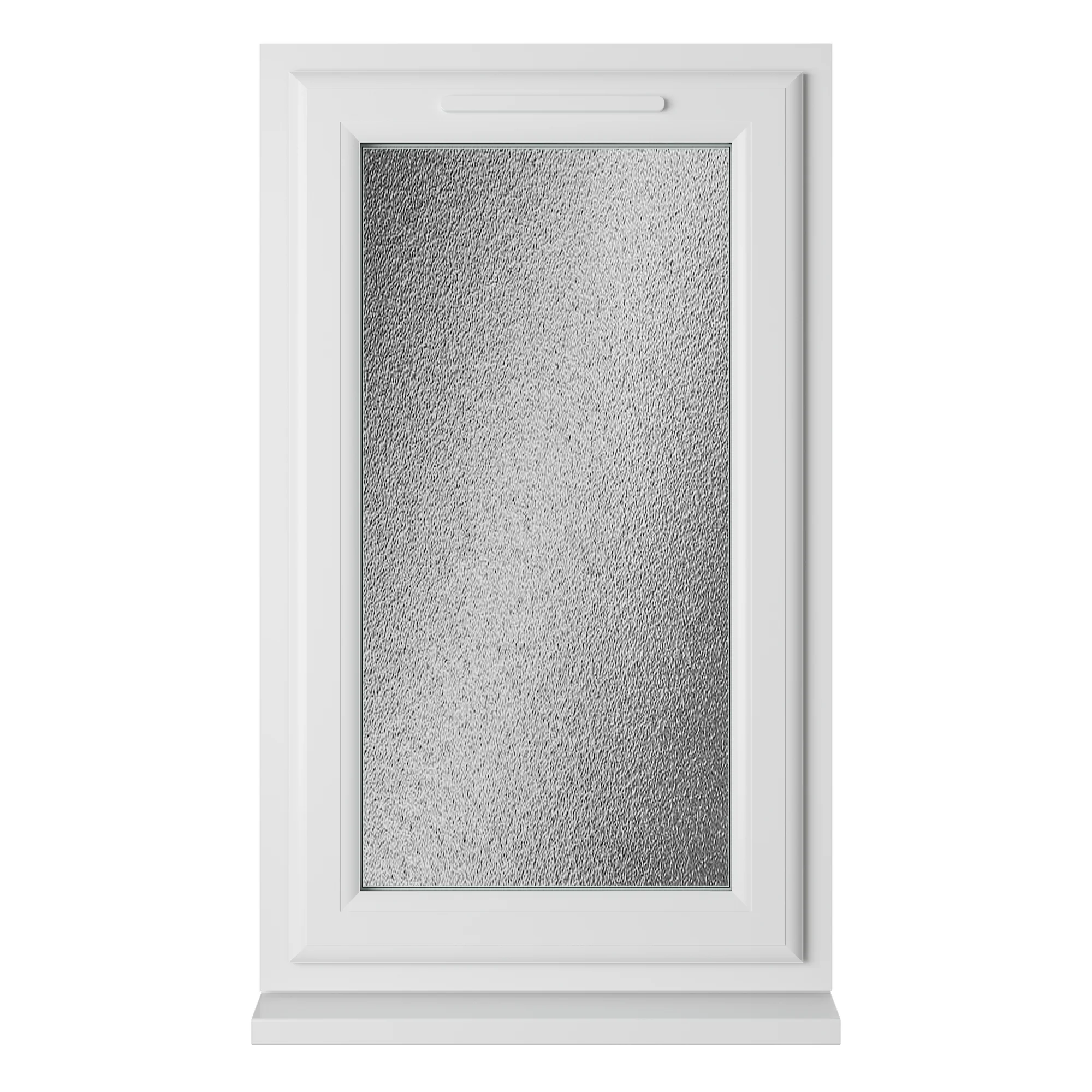 Crystal Triple Glazed uPVC Window White Right Hung 610mm x 1115mm Obscure