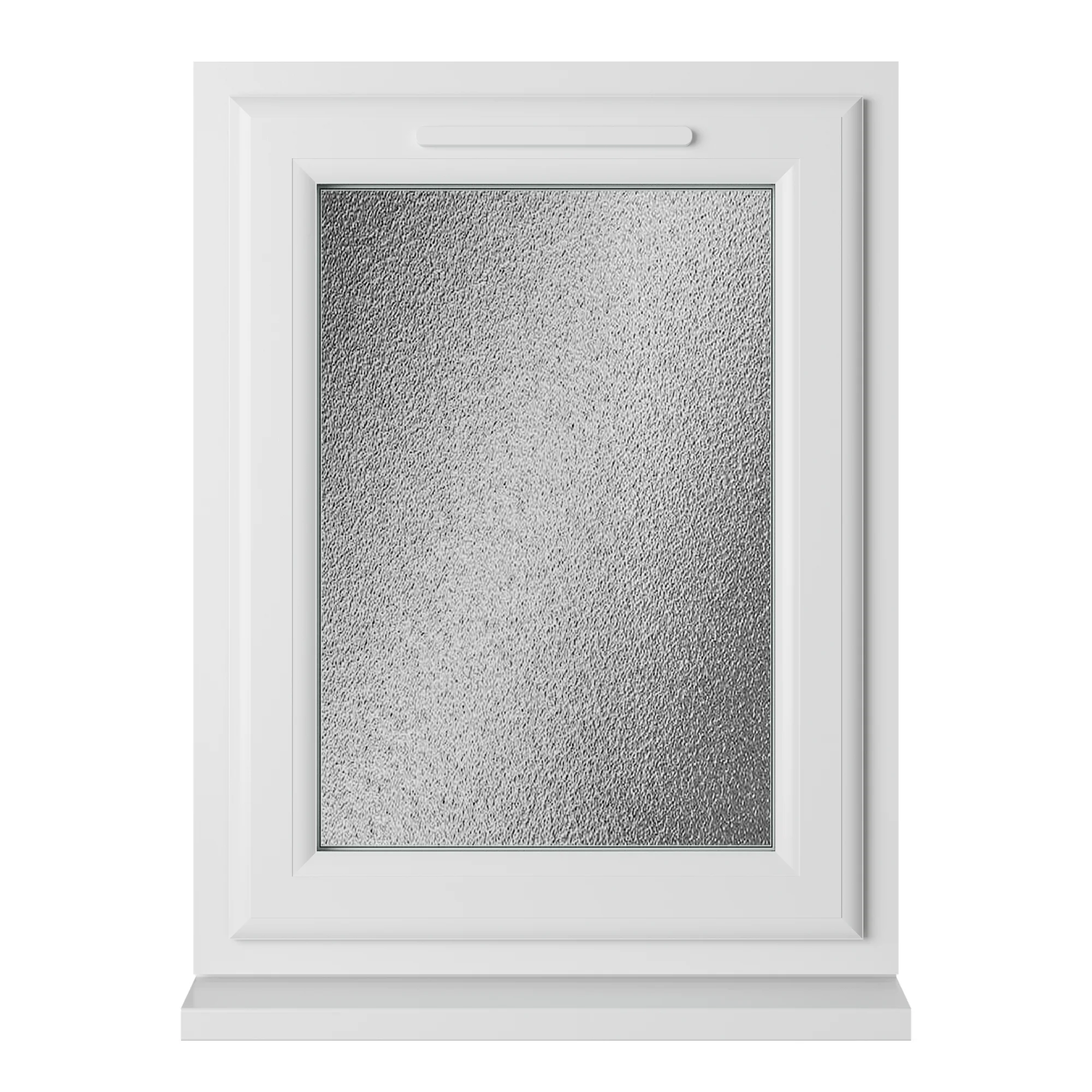 Crystal Triple Glazed uPVC Window White Right Hung 610mm x 820mm Obscure