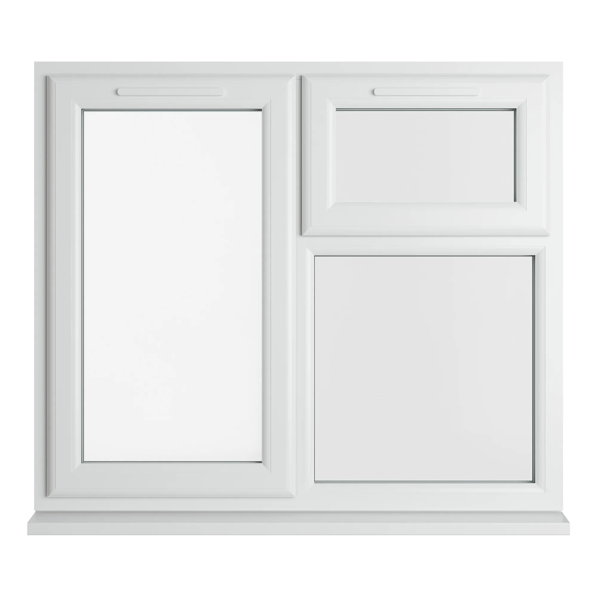 Crystal Triple Glazed uPVC Window White Left & Top Hung 1190mm x 965mm Clear