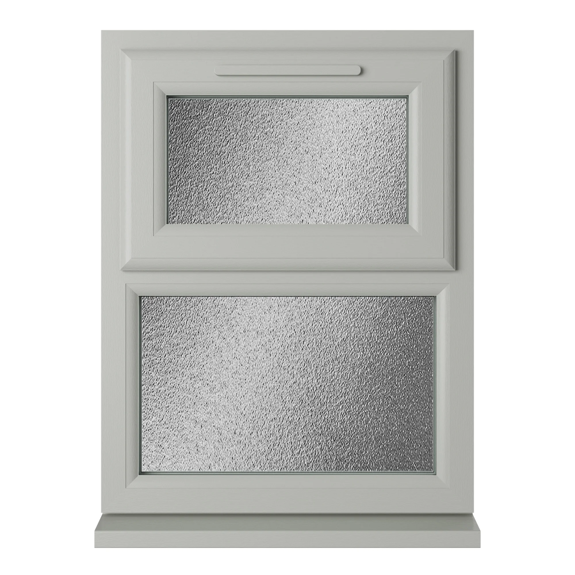 Crystal Double Glazed uPVC Window Agate/White Top Hung 1115mm x 905mm Obscure
