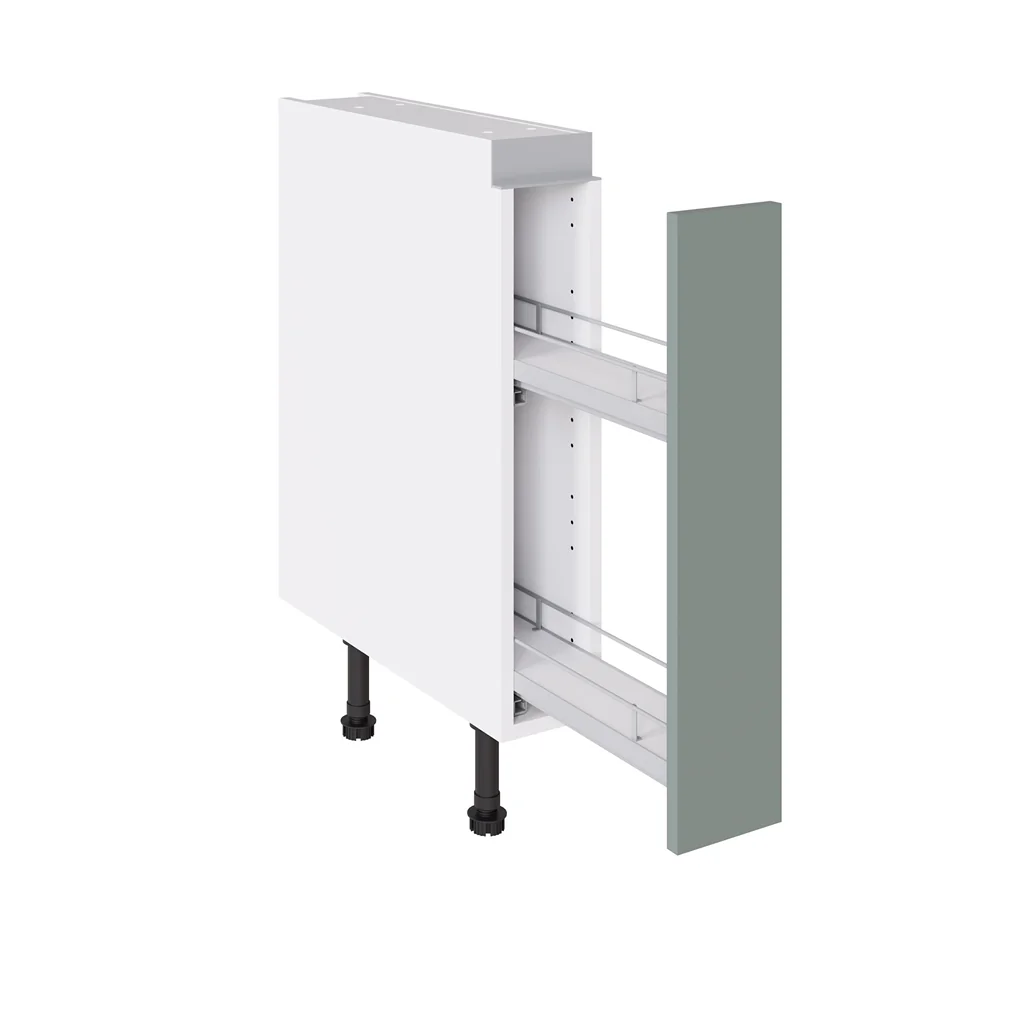 Flatpack 150 Base Kitchen Cabinet Pull-Out Slab Supermatt Agave Green
