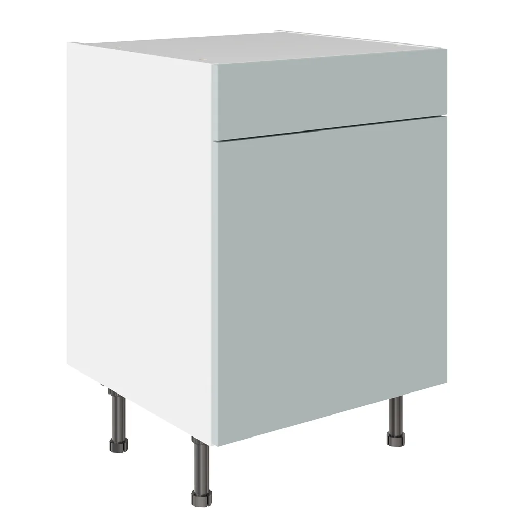 Flatpack 600 Drawerline Base Cabinet Slab Supermatt Aquamarine