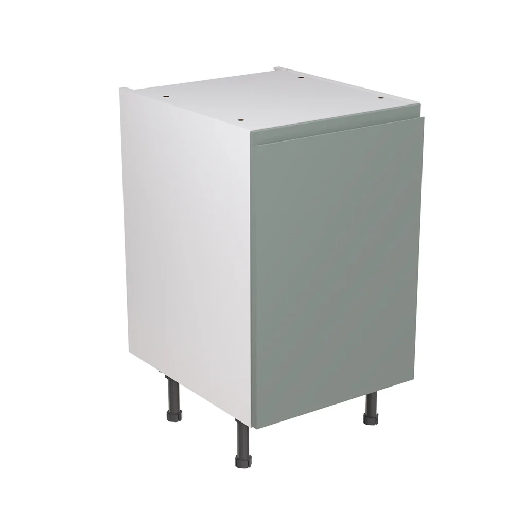 Flatpack 500 Base Kitchen Cabinet J-Pull Ultra Matt Sage Green