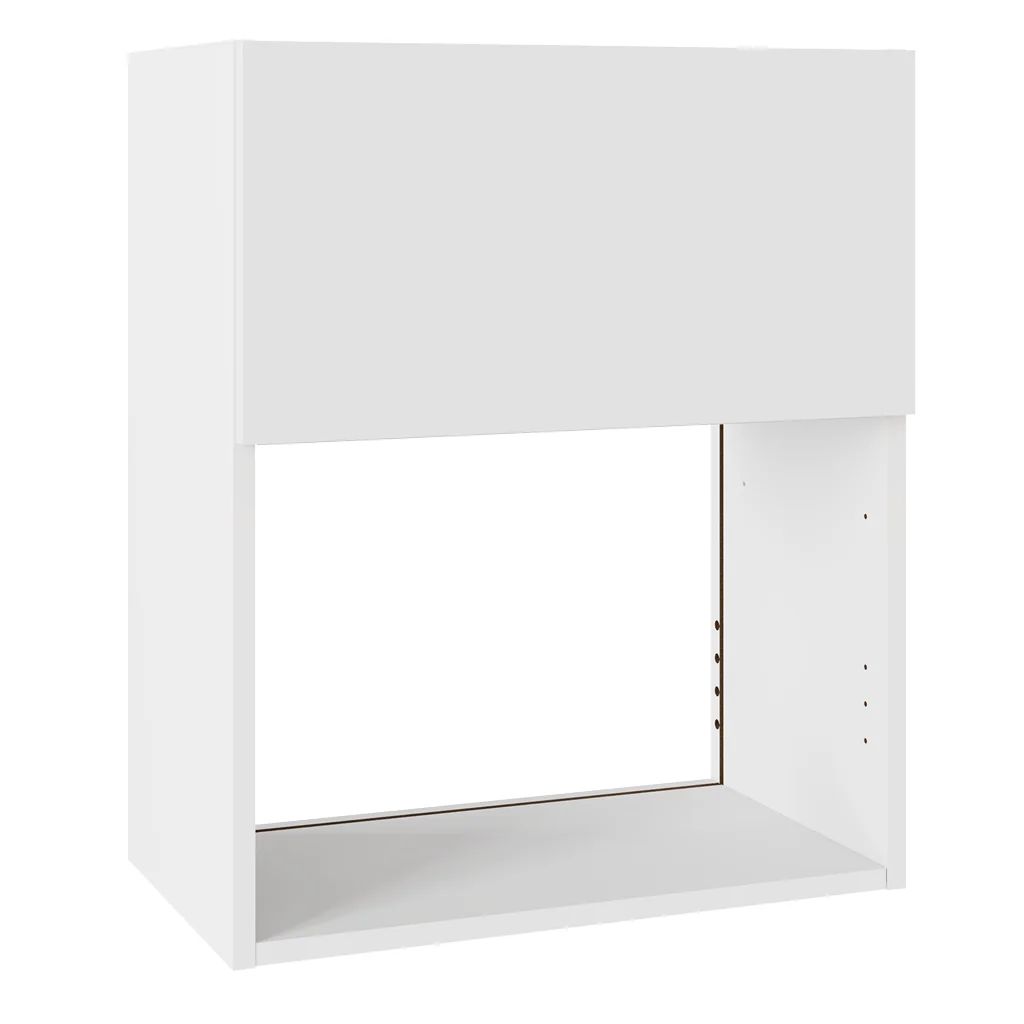 Flatpack 600 Microwave Wall Unit Value Slab Standard Matt White
