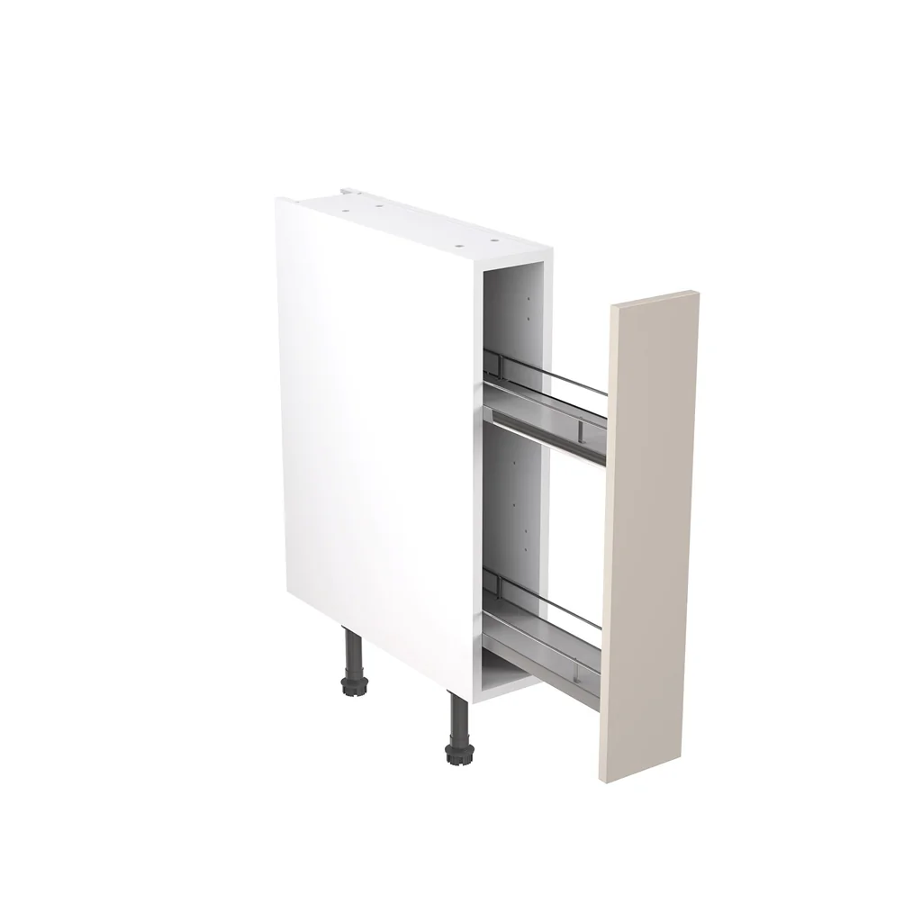 Flatpack 150 Base Kitchen Cabinet Pull-Out Slab Super Gloss Light Grey