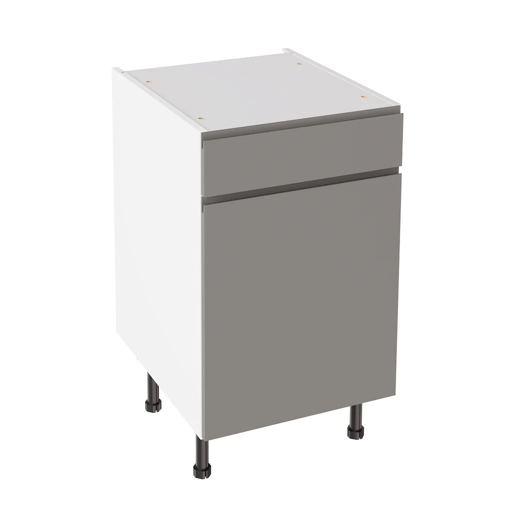 Flatpack 500 Drawerline Base Cabinet J-Pull Super Gloss Dust Grey